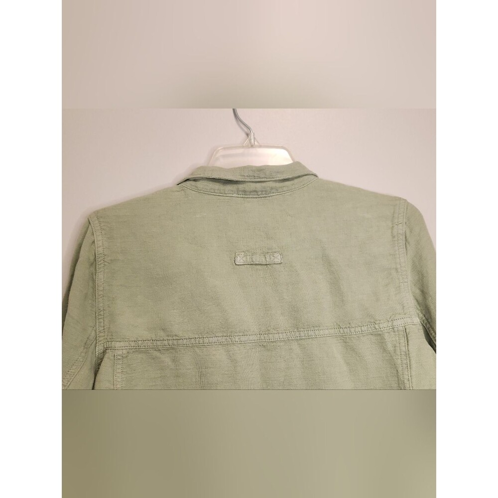 Christian Siriano Light Green Women's Linen Blend Utility Jacket Size M - Picture 11 of 12